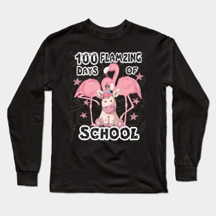 100th Day of School shirt Unicorn Magical Gift for Girls Long Sleeve T-Shirt